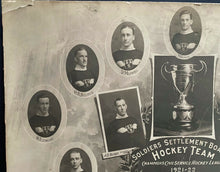 Load image into Gallery viewer, 1921-22 Soldiers Settlement Board Team Photo Champs Civil Service Hockey League
