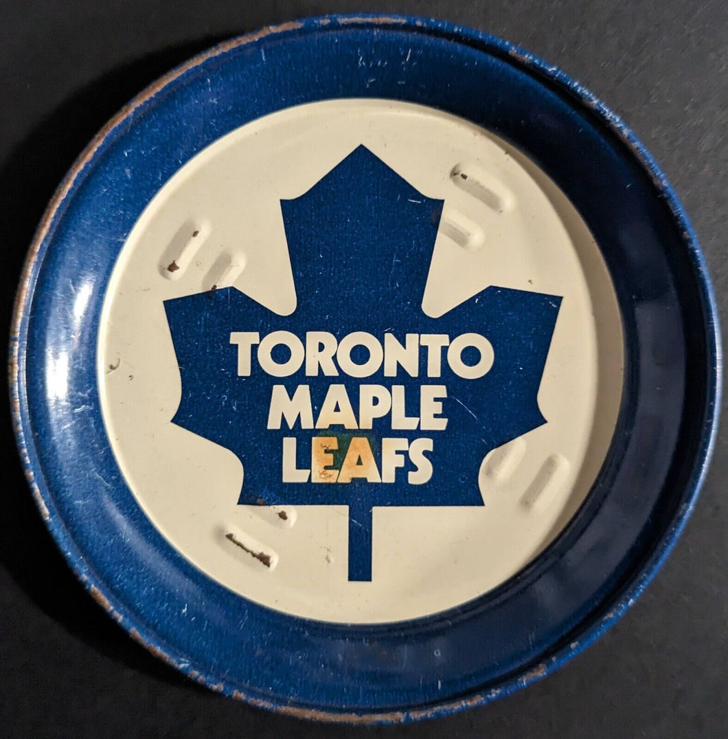 1974 Toronto Maple Leaf Metal Drink Coaster NHL Ashtray Metal Disk Vintage