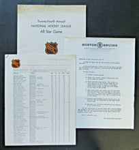 Load image into Gallery viewer, 1971 Boston Garden 24th Annual NHL All Star Game Portfolio + Schedule + Stats
