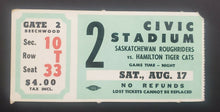 Load image into Gallery viewer, 1968 Civic Stadium Saskatchewan Roughriders vs Hamilton Tiger Cats CFL Football
