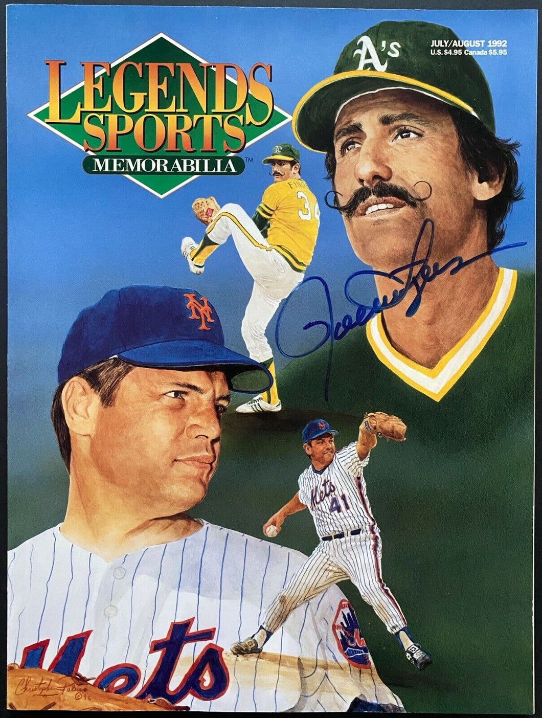1992 Vintage Signed MLB Legends Sport Magazine Rollie Fingers Autographed Issue