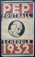 1932 PEP Football Pocket Schedule Mini Calendar Vintage