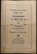 1910 Rare College Football Program Grey Cup Champs University of Toronto McGill