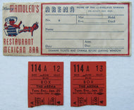 1955 Cleveland Barons AHL Hockey Game Ticket Stubs with Original Envelope