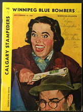 Load image into Gallery viewer, 1957 CFL Football Program Winnipeg Blue Bombers vs Calgary Stampeders Unscored
