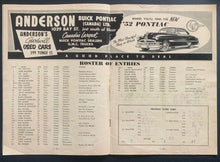 Load image into Gallery viewer, 1952 Stock Car Racing Program Exhibition Park Toronto Vintage Racing
