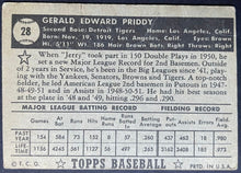Load image into Gallery viewer, 1952 Topps Baseball Jerry Priddy #28 Detroit Tigers Vintage MLB Card Black Back
