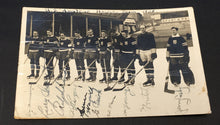 Load image into Gallery viewer, 1938 Autographed Team USA Vintage Hockey RPPC POSTCARD IIHF World Championship
