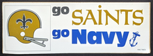Load image into Gallery viewer, 1970s New Orleans Saints Navy Vintage Original NFL Football Bumper Sticker
