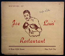 Load image into Gallery viewer, 1946 Heavyweight Boxing Champion Joe Louis Photo + New York Restaurant Album
