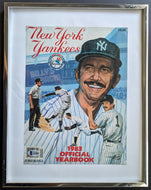 1983 Billy Martin Signed Framed New York Yankees Yearbook Cover Auto Beckett LOA