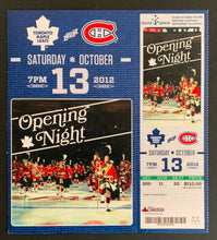 Load image into Gallery viewer, 2012 Toronto Maple Leafs Full Ticket Opening Night 48th Highlanders NHL Hockey
