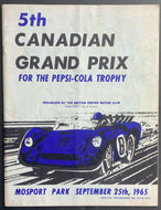 1965 5th Annual Canadian Grand Prix Racing Program Mosport Park Jim Hall Wins