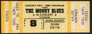1979 The Moody Blues In Concert Full Ticket Jackson Mississippi Coliseum Vintage