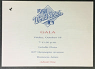1991 MLB World Series Baseball Gala Invitation Minnesota Twins Championship Year