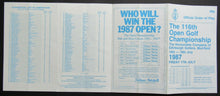 Load image into Gallery viewer, 1987 116th British Open Golf Championship Pairing Sheet Muirfield PGA European
