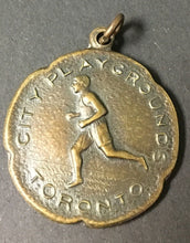 Load image into Gallery viewer, 1919 Toronto City Playgrounds Track &amp; Field Medal Rare Antique Charm Vintage
