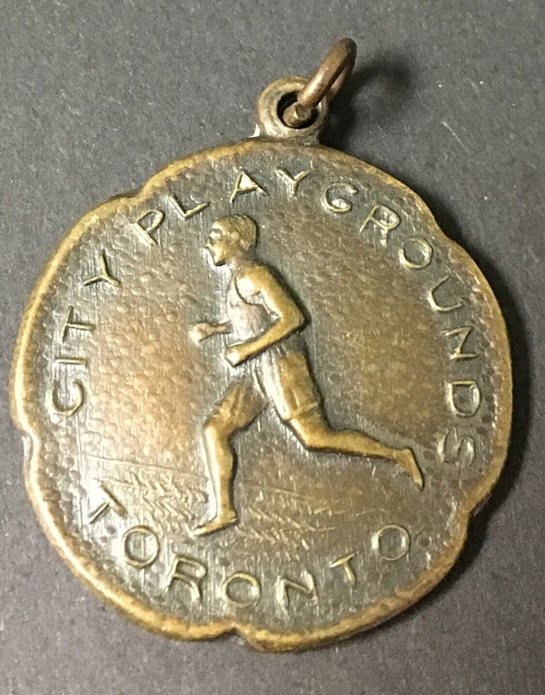 1919 Toronto City Playgrounds Track & Field Medal Rare Antique Charm Vintage