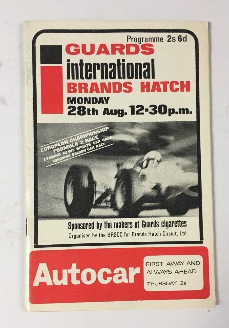 1967 Racing Program Brands Hatch England Formula 2 European Championship Race