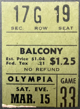 Load image into Gallery viewer, 1952 Detroit Red Wings Ticket Stub Gordie Howe Ted Lindsay NHL Hockey Olympia
