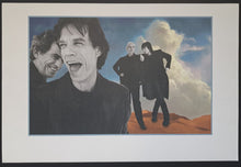 Load image into Gallery viewer, The Rolling Stones Oversized Lithograph 18" x 12" Rock &amp; Roll Mic Jagger Vintage
