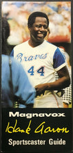Load image into Gallery viewer, 1974 Magnavox Sportscaster Guide Hank Aaron Cover Sports Media Atlanta Braves
