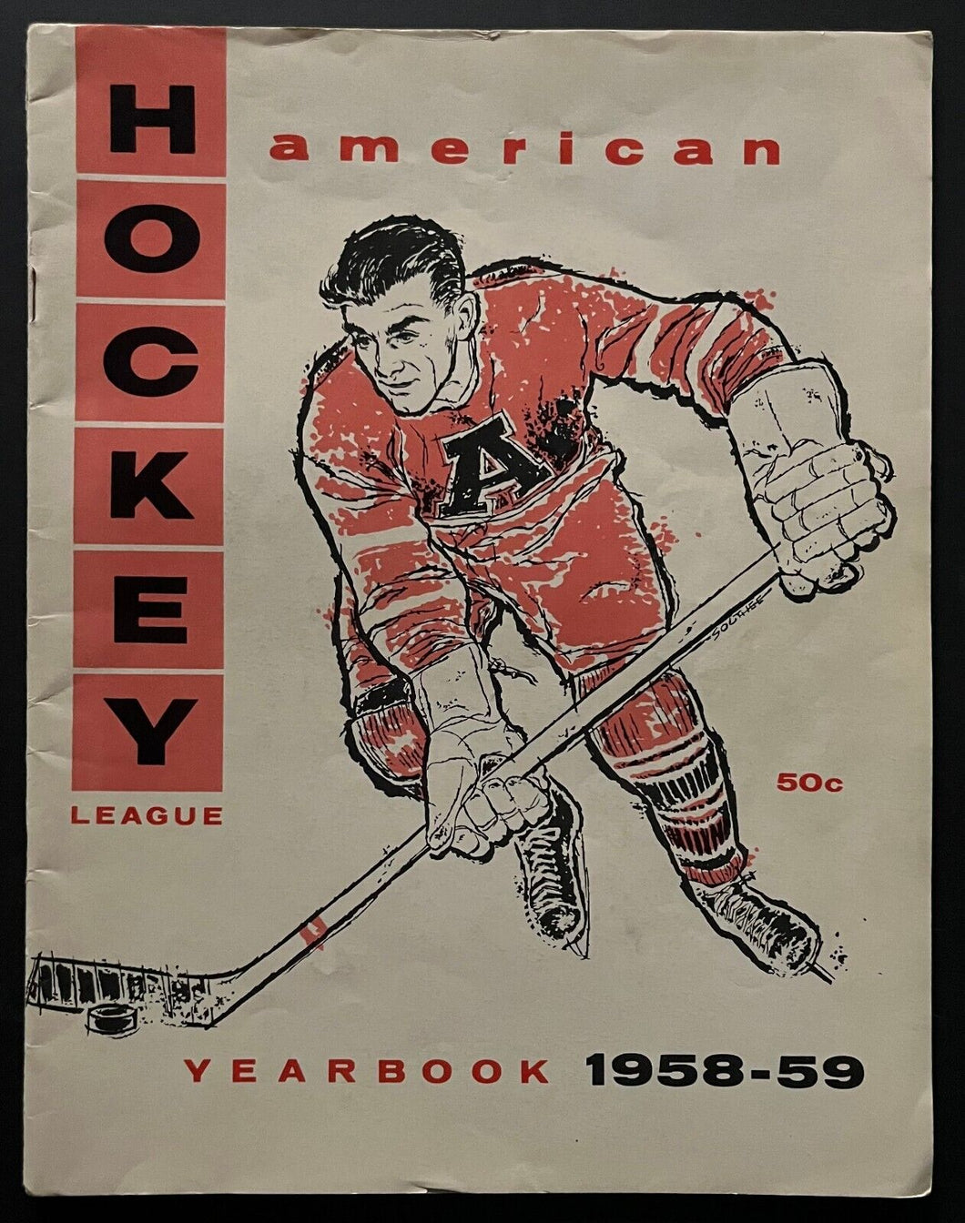 1958-59 American Hockey League Yearbook Issued To Media AHL Cover Letter