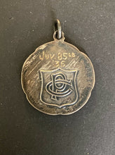 Load image into Gallery viewer, 1935 Vintage Toronto City Playgrounds Sterling Silver Baseball Medal Fob Vtg
