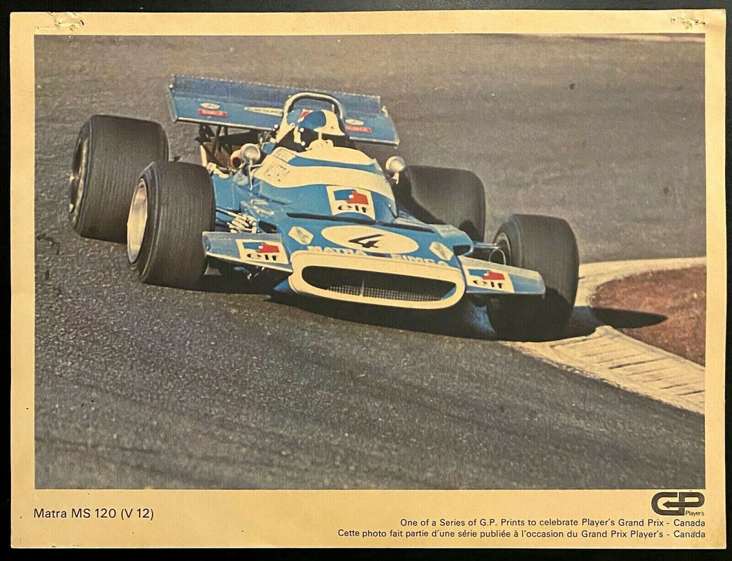 1970 Canadian Grand Prix Promotional Poster Jean Pierre Beltoise Matra MS Racing