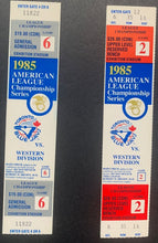 Load image into Gallery viewer, 1985 ALCS MLB Baseball Games 2 &amp; 6 Tickets Toronto Blue Jays Kansas City Royals
