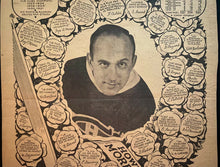 Load image into Gallery viewer, 1937 Howie Morenz Memorial Page Vintage NHL Hockey Newspaper Montreal Canadiens

