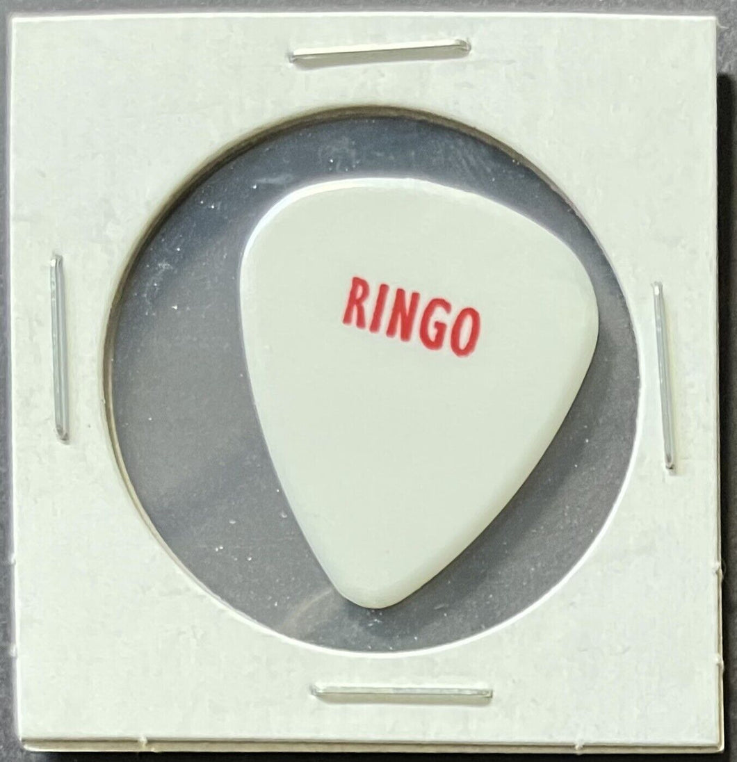 2001 Ringo Starr Concert Tour Used Guitar Pick Red + White Vintage Beatles