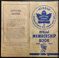 1946-47 NHL Toronto Maple Leafs Bantam Hockey Club Membership Booklet Vintage