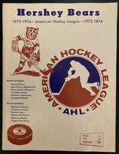 Load image into Gallery viewer, 1974 AHL American Hockey League Program Rochester Americans vs Hershey Bears Vtg
