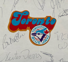 Load image into Gallery viewer, 1977 Toronto Blue Jays Inaugural Season Team Signed Sheet MLB Baseball Vintage

