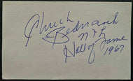 Bill Robinson + Chuck Bednarik Autographed Index Card Signed Dual Sided MLB