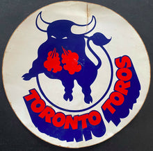Load image into Gallery viewer, c1973 Toronto Toros WHA Hockey Decal Vintage Hockey Logo Sticker
