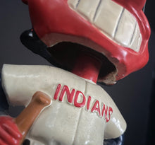 Load image into Gallery viewer, 1960s Cleveland Indians White Square Base Chief Wahoo Bobblehead MLB Baseball
