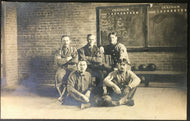 1910 RPPC Postcard Old Sports Team Military Basketball Soccer New York Vtg