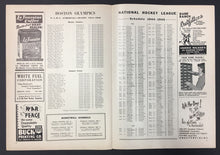 Load image into Gallery viewer, 1944 Boston Garden Program Bruins vs Rangers Vtg Hockey NHL RECORD BIG WIN
