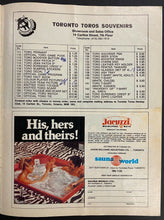 Load image into Gallery viewer, 1975 Autographed WHA Program Toronto Toros Houston Aeros Signed Frank Mahovlick
