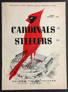 1959 Pittsburgh Steelers v Chicago Cardinals NFL Football Program Soldier Field