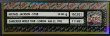 Load image into Gallery viewer, 1992 Michael Jackson Dangerous World Tour Wembley Stadium Concert Ticket iCert
