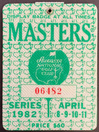 1982 Masters Golf Tournament Celluloid Badge PGA Tour Craig Stadler Wins