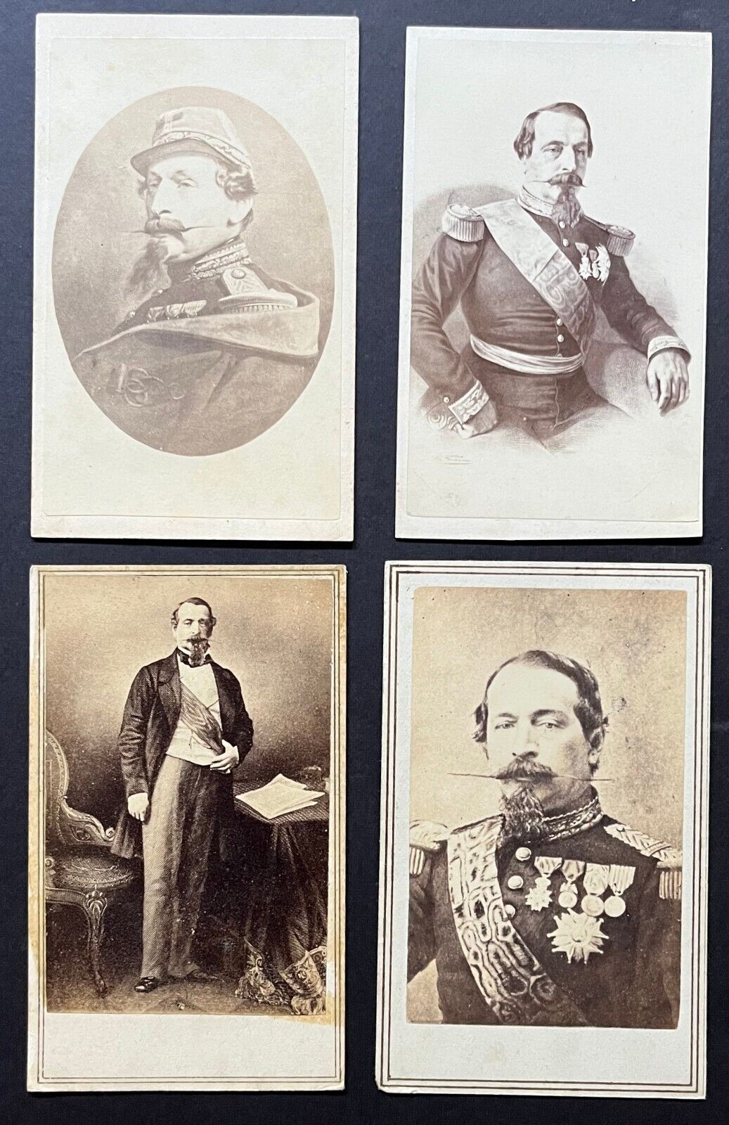 1800's French Carte De Visite Napoleon Bonaparte Photo Lot x4 Different Images