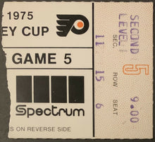 Load image into Gallery viewer, 1975 Spectrum NHL Stanley Cup Semi Finals Hockey Ticket Game 5 Flyers Islanders
