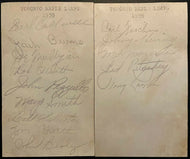 Signed Toronto Maple Leafs Baseball Tony Lazzeri + Autographed Index Cards LOA