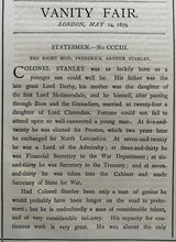 Load image into Gallery viewer, 1879 Vintage Vanity Fair Canada Governor General Lord Stanley Cup Preston Print

