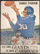 1962 New York Giants Unscored Program Yankee Stadium St. Louis Cardinals NFL VTG