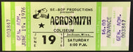 1976 Aerosmith Concert Ticket Jackson Coliseum Mississippi Music Steven Tyler